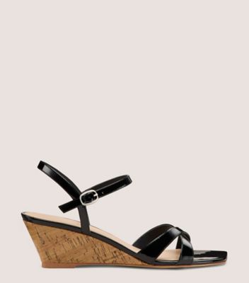 Stuart Weitzman,DANI 50 WEDGE,Black,Front View