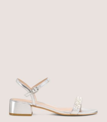 Stuart Weitzman,GOLDIE 35 BLOCK SANDAL,White,Front View