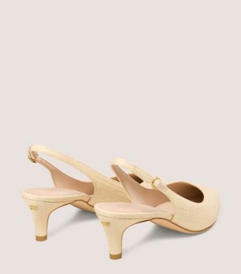 Stuart Weitzman,DANCER 50 SLINGBACK,Beige,Back View
