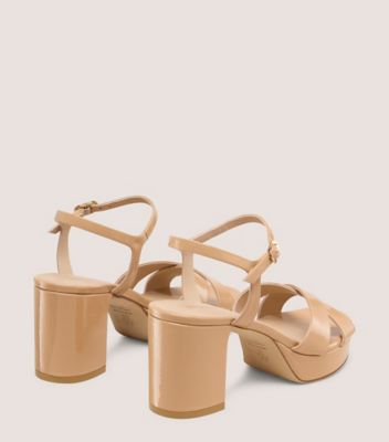 Stuart Weitzman,DAYNA PLATFORM 80,Beige,Back View