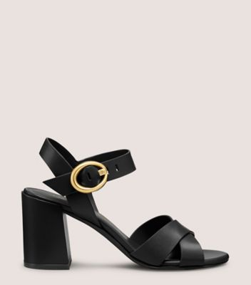Stuart Weitzman,BENNI BLOCK 75,Black,Front View