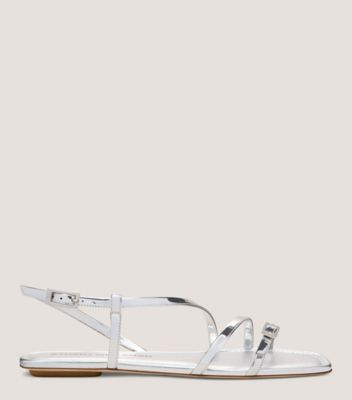 Stuart Weitzman,GEORGIE SANDAL,White,Front View
