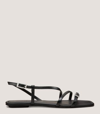 Stuart Weitzman,GEORGIE SANDAL,Black,Front View
