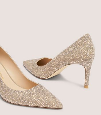 Stuart Weitzman,STUART POWER SHINE,Cristal pavé et suède,Beige subtil,Detailed View