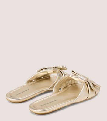 Stuart Weitzman,SOFIA SLIDE,Gold,Metallic
