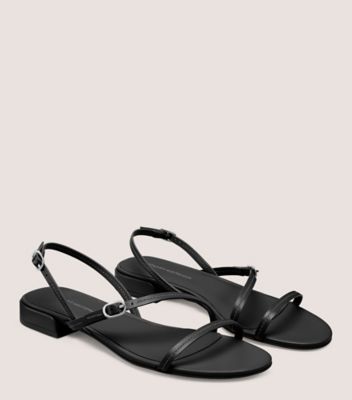 Stuart Weitzman,KENNA SANDAL,Black,Angle View