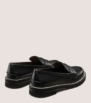 Stuart Weitzman,MONTY LOAFER,Black,Back View