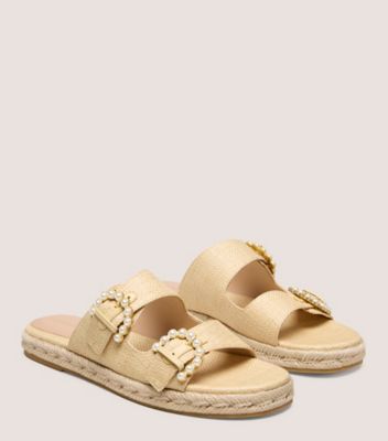 Stuart Weitzman,TOMI PEARL ESPADRILLE SLIDE,,Angle View