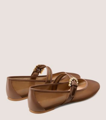Stuart Weitzman,PIPER BALLET,Brown,Back View