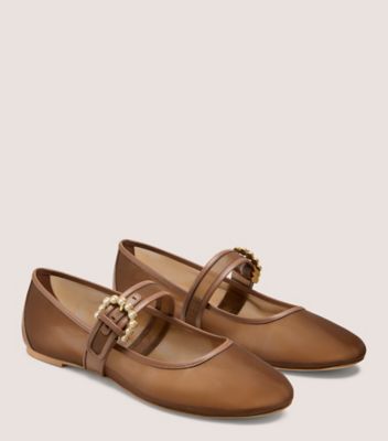 Stuart Weitzman,PIPER BALLET,Brown,Angle View
