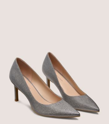 Stuart Weitzman,DANCER 75 PUMP,Silver,Angle View