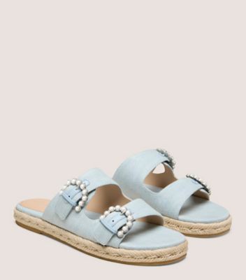 Stuart Weitzman,TOMI PEARL ESPADRILLE SLIDE,Blue