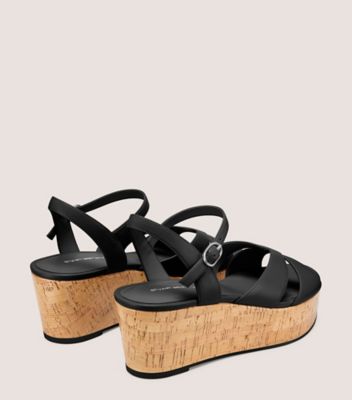 Stuart Weitzman,Cuir nappa et liège,Noir