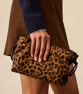 Stuart Weitzman,MINI SAC MIA SUPERMOTO,Shoulder bag,Suède texturé,Cheetah