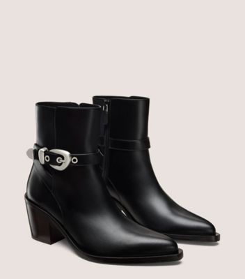 Stuart Weitzman,MAVEN WESTERN BOOTIE,,Angle View
