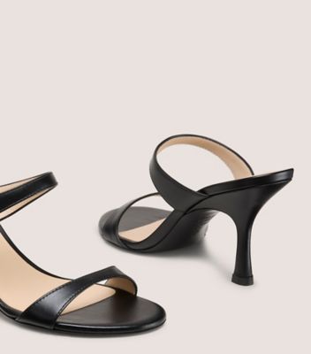 Stuart Weitzman,NUDIST SLIDE 85,Leather,Slides,Cushioned,Day Party,Black,Detailed View