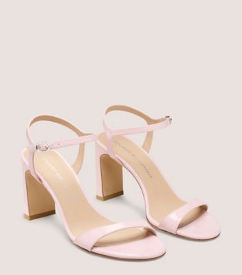 Stuart Weitzman,MODÈLE BABETTE 85,Sandal,Cuir verni,Rose doux,Angle View