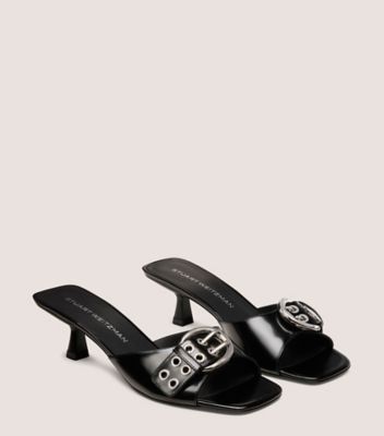 Stuart Weitzman,MULE SUPERMOTO 50,Slide,Spazzolato habillé,Noir,Angle View