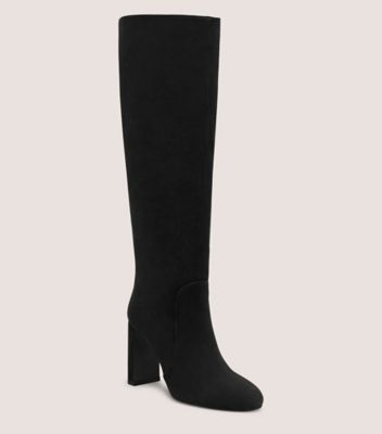 Stuart Weitzman,BABETTE TUBO BOOT 85,Suede,Leather,Boots,Fabric,Day Party,Black,Side View