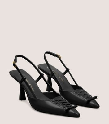 Stuart Weitzman,MODÈLE À BRIDE ARRIÈRE CORSET 75,Pump,Spazzolato habillé,Noir,Angle View