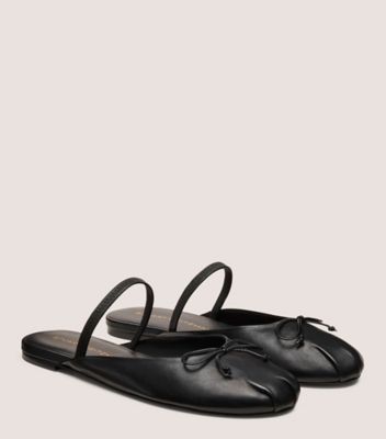 Stuart Weitzman,MULE PRIMA BOW BALLET,Mule,Cuir nappa verni,Noir