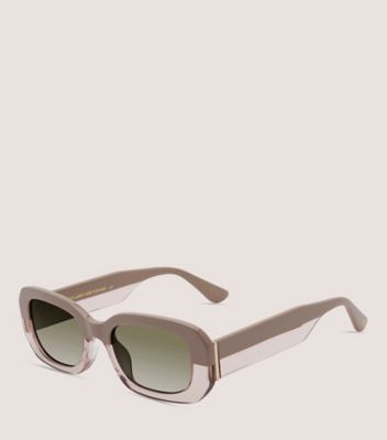 Stuart Weitzman,TWO-TONE RECTANGULAR SUNGLASSES,Sunglass Accessories,Acetate,Integrated Nose Pads,Casual,Gray,Angle View