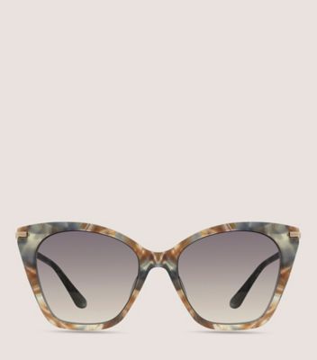 Stuart Weitzman,OVERSIZED CAT-EYE SUNGLASSES,Gray,Front View