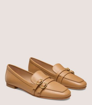 Stuart Weitzman,KENNA LOAFER,Beige,Angle View