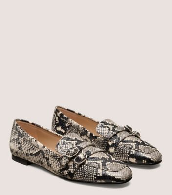 Stuart Weitzman,Cuir à imprimé serpent,Naturel