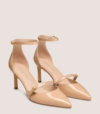 Stuart Weitzman,KENNA STRAP PUMP 75,Beige