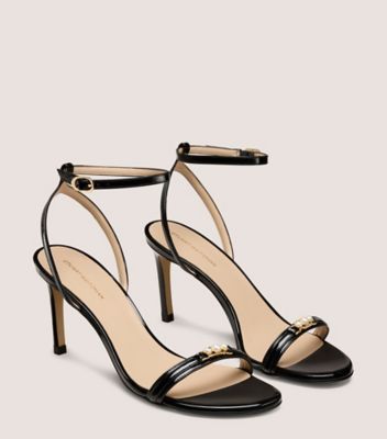 Stuart Weitzman,EMMALINE SANDAL 75,Black,Angle View