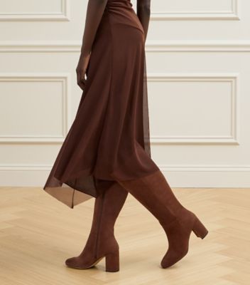 Stuart Weitzman,WYNN ZIP BOOT 75,Brown