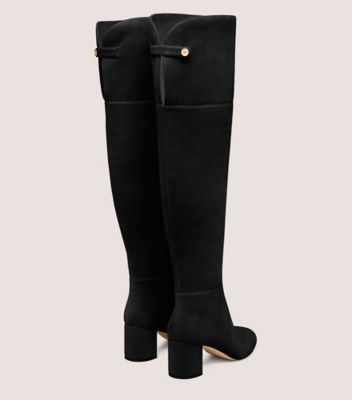 Stuart Weitzman,WYNN OVER-THE-KNEE BOOT 60,Lining Leather,Leather,Suede,Boots,Shoe Straps,Embellished,Logo,Day Party,Black,Back View
