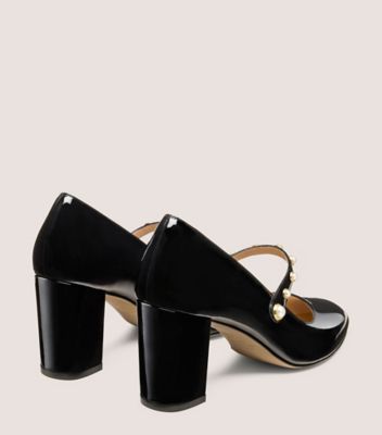 Stuart Weitzman,Cuir verni,Noir,Back View