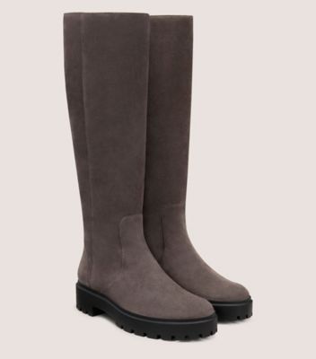 Stuart Weitzman,MYLA ZIP BOOT,Gray,Angle View