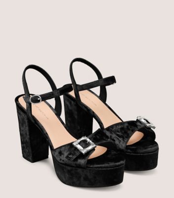 Stuart Weitzman,JUNE PLATFORM SANDAL,Black,Angle View