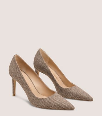 Stuart Weitzman,ESCARPIN STUART POWER 85,Pump,Sergé automnal,Taupe,Angle View
