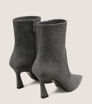 Stuart Weitzman,Bootie,FLANELLE,Gris Ardoise,Back View
