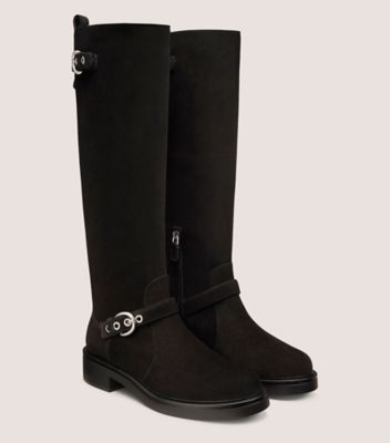 Stuart Weitzman,BOTTE CHRYSTIE,Boot,Suède sport,Noir,Angle View