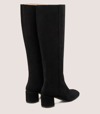 Stuart Weitzman,BOTTE À FERMETURE ÉCLAIR MAEVE,Boot,Suède,Noir,Back View