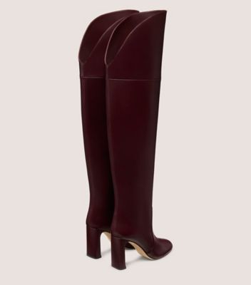Stuart Weitzman,BABETTE OVER-THE-KNEE TUBO 85,Maroon,Back View