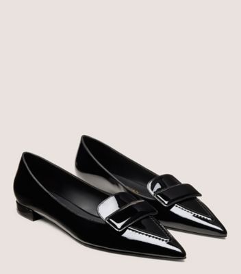 Stuart Weitzman,Flat,Cuir verni,Noir,Angle View