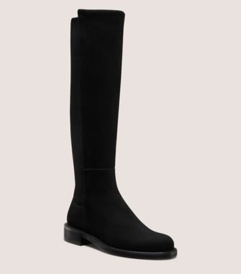 Stuart Weitzman,5050 GISELE KNEE-HIGH BOOT,Rubber,Suede,Leather,Boots,Mixed Media,Pull Tab,Casual,,Side View