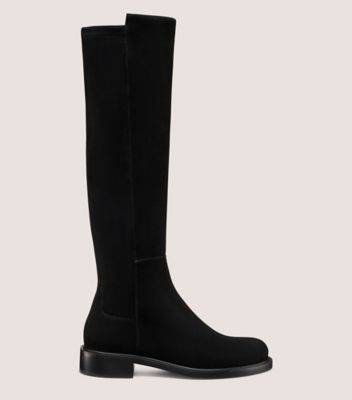 Stuart Weitzman,5050 GISELE KNEE-HIGH BOOT,Rubber,Suede,Leather,Boots,Mixed Media,Pull Tab,Casual,,Front View