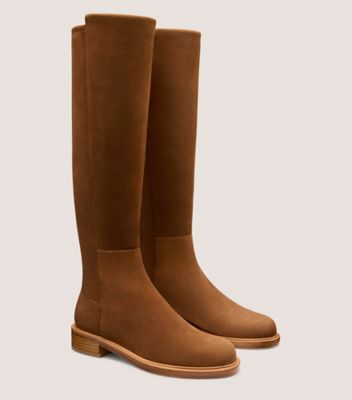 Stuart Weitzman,5050 GISELE KNEE-HIGH BOOT,Rubber,Suede,Leather,Boots,Mixed Media,Pull Tab,Casual,,Angle View
