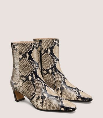 Stuart Weitzman,Bootie,SERPENT CLASSIQUE,Noir Et Blanc,Angle View