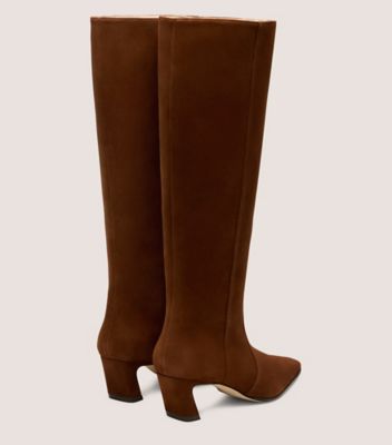 Stuart Weitzman,BOTTE STASSI 50,Boot,Suède,Café profond,Back View