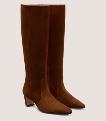 Stuart Weitzman,BOTTE STASSI 50,Boot,Suède,Café profond,Angle View