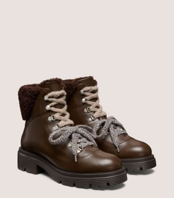 Stuart Weitzman,HUDSON LITE LACE-UP BOOTIE,,Angle View