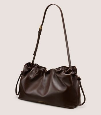 Stuart Weitzman,SAC À L’ÉPAULE MIA,Shoulder bag,Cuir nappa,Brun noyer,Side View